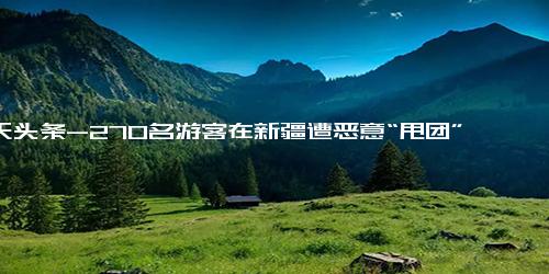 今天头条-270名游客在新疆遭恶意“甩团” 事件最新通报来了！